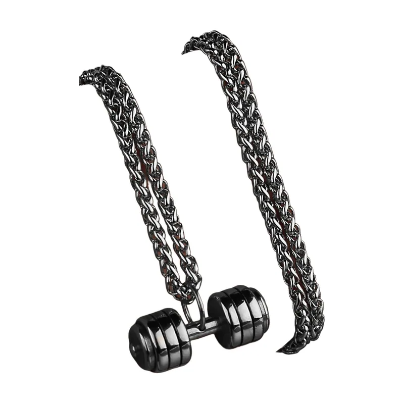 Collana con Pendente a Manubrio e Catena, Acciaio Inossidabile