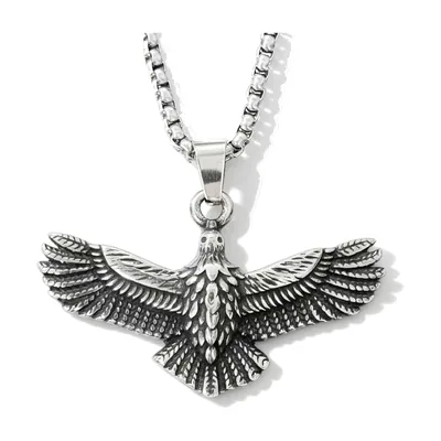 Adler Anhänger mit Panjerkette, Edelstahl