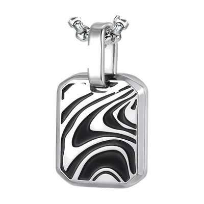 Collier Géométrique avec Motif Abstrait, Acier Inoxydable