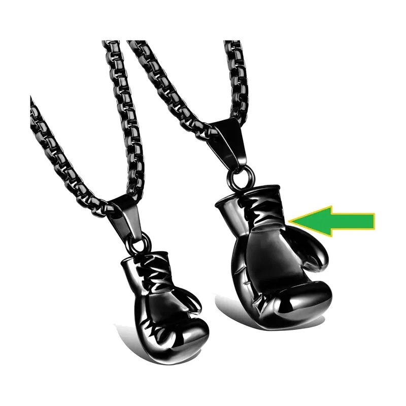 Boxhandschuhe Anhänger mit Kette, 316L Edelstahl