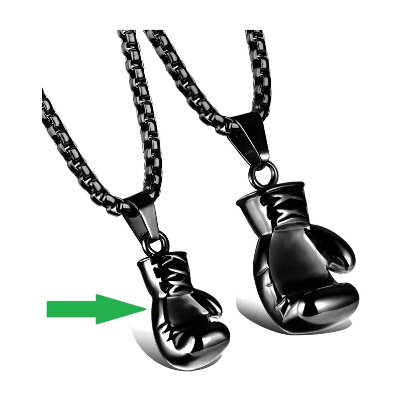 Pendentif Gants de Boxe avec Chaîne, Acier Inoxydable