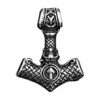 Mjolnir Thor's Hammer Pendant Necklace, 316L Stainless Steel