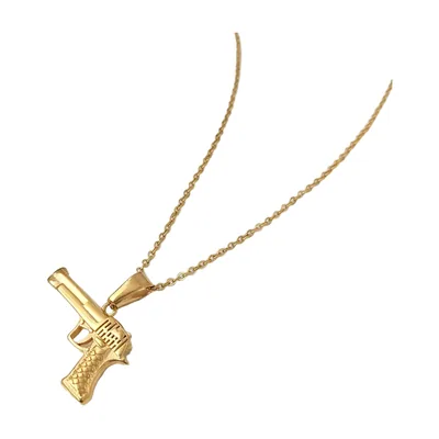 Colgante de Pistola con Cadena de Eslabones, Acero Inoxidable