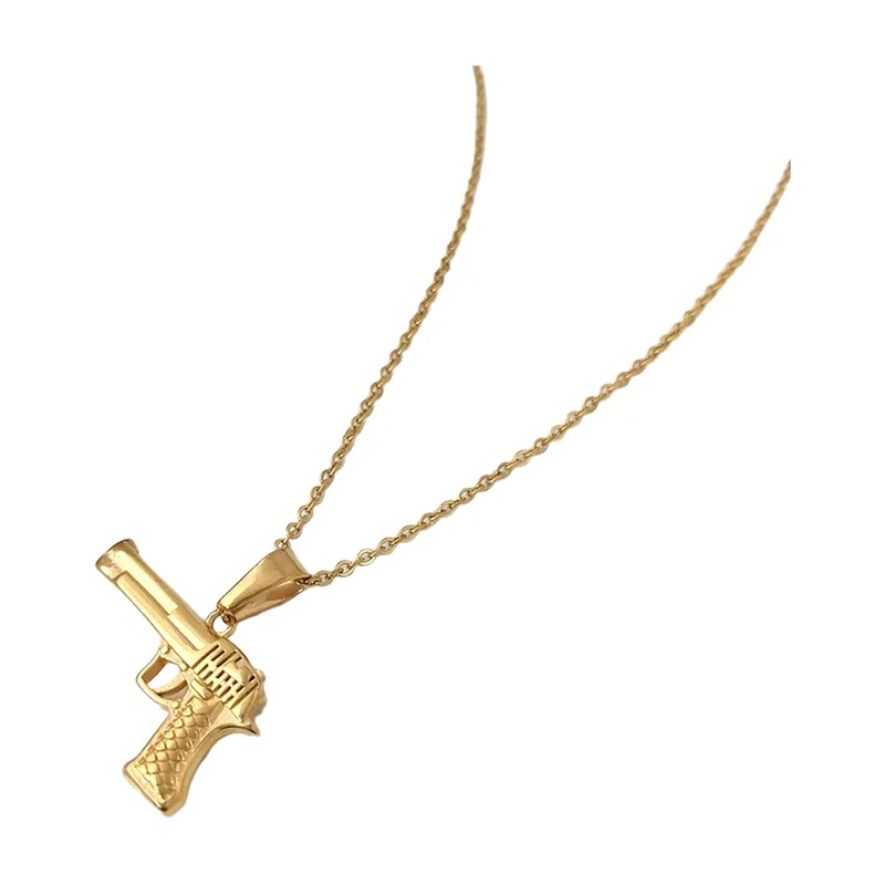 Pistolen-Anhänger mit Ankerkette, Edelstahl
