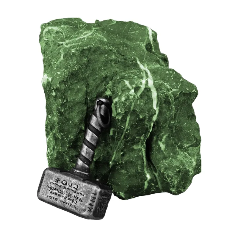 Thors Hammer Mjölnir Anhänger mit Valknut-Runen, Edelstahl