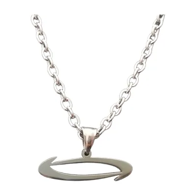 Letter O Pendant Necklace, Stainless Steel