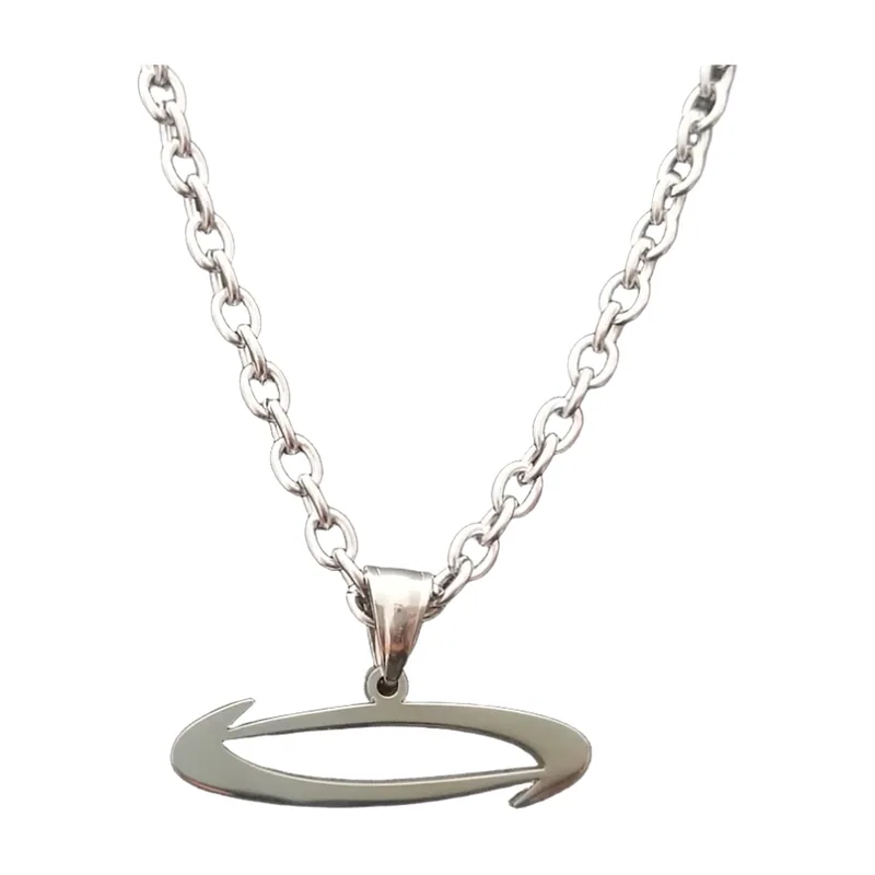 Collier Pendentif Lettre O, Acier Inoxydable