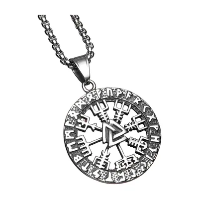 Pendente Bussola Vichinga Vegvisir con Nodo Celtico, Acciaio Inossidabile