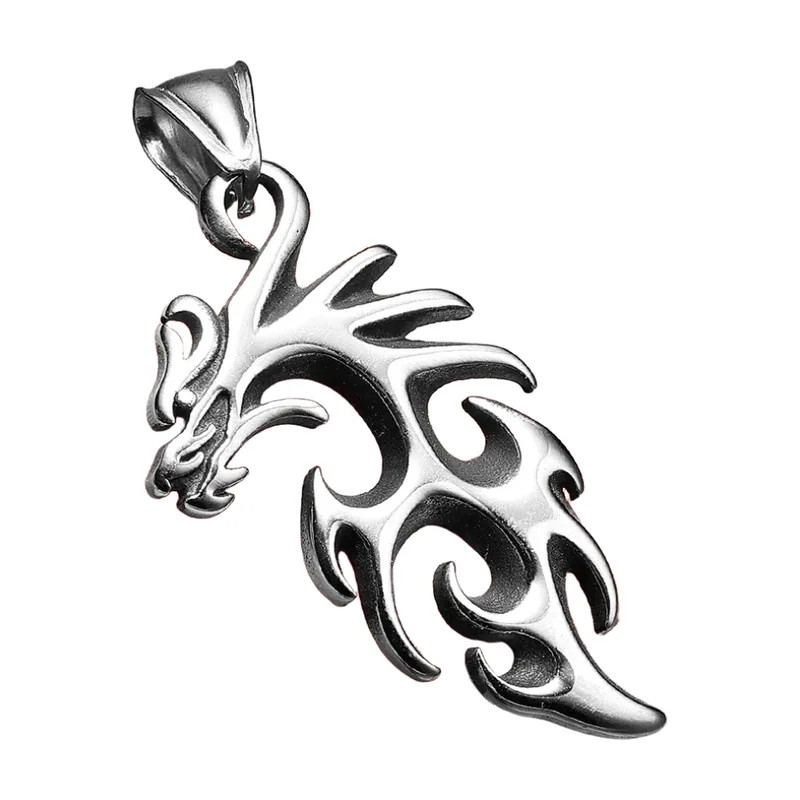 Collier Pendentif Dragon avec Chaîne, Acier Inoxydable