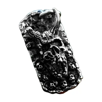 Collier avec Pendentif Crâne et Éclair, Acier Inoxydable