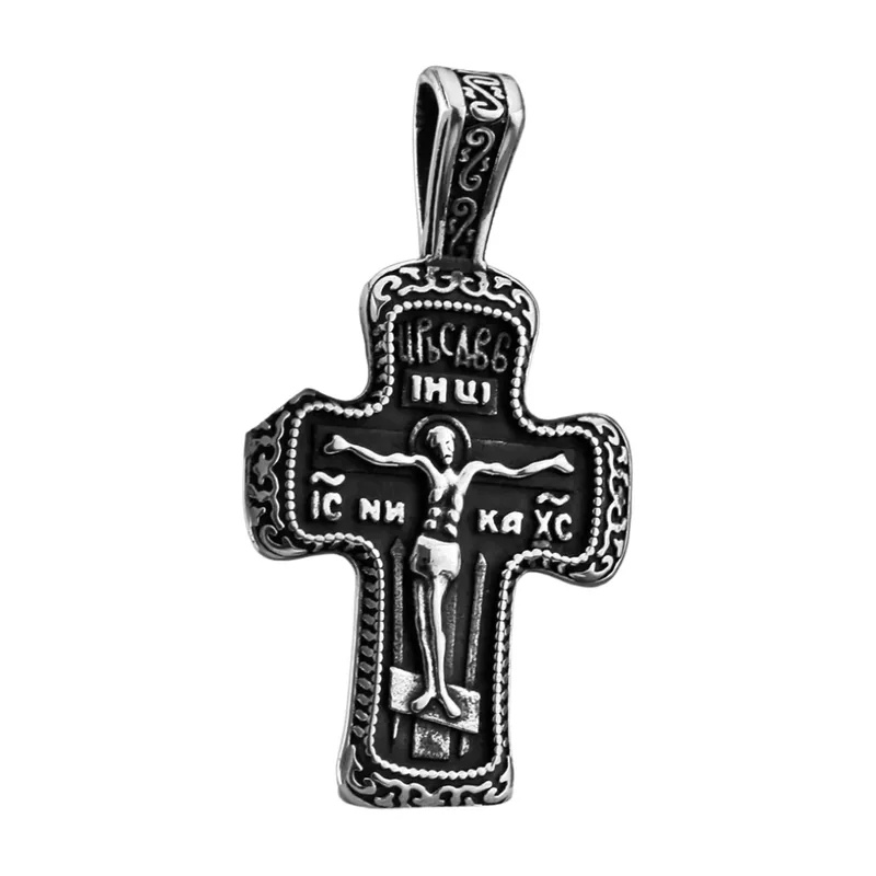 Collier Pendentif Crucifixe, Acier Inoxydable 316L