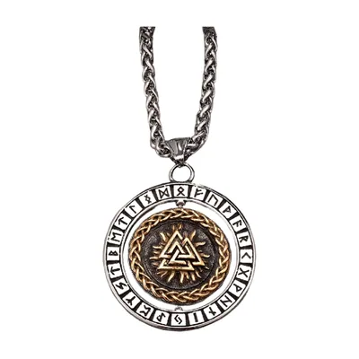 Ciondolo Rotante Vegvisir e Valknut Vichingo, Acciaio Inossidabile