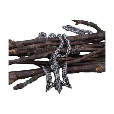 Colgante Tridente de Poseidón con Cadena, Acero Inoxidable