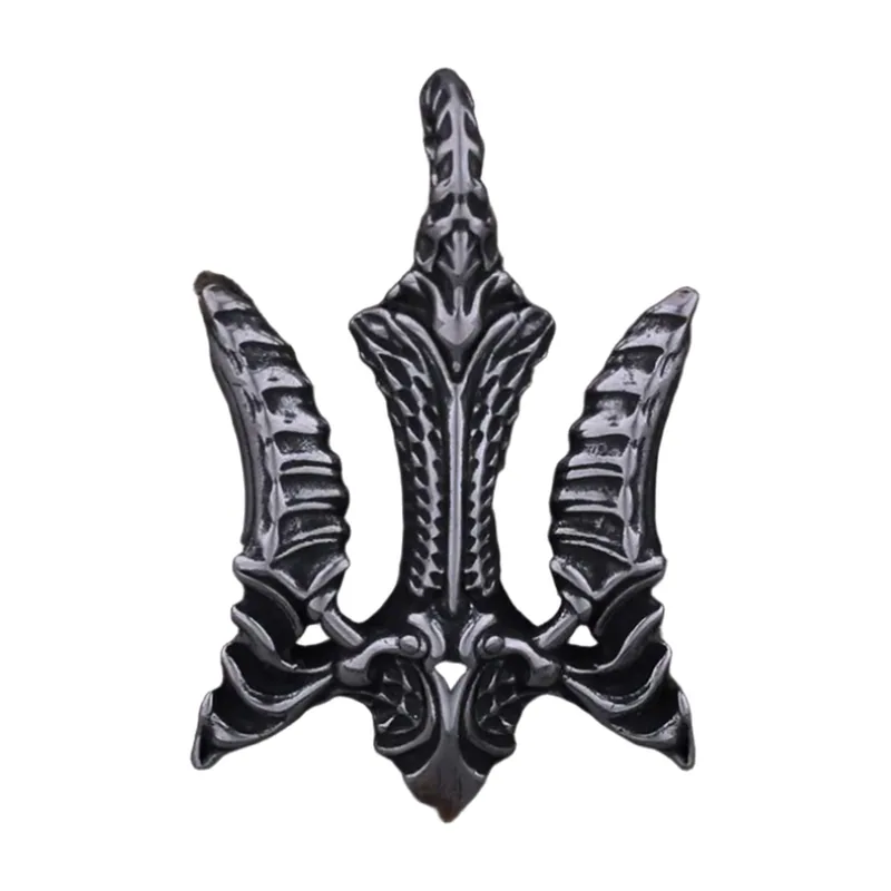 Pendentif Trident de Poséidon avec Chaîne, Acier Inoxydable