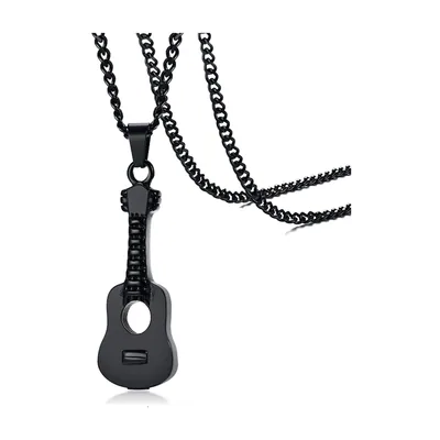 Gitarren-Anhänger mit Panzerkette, Edelstahl