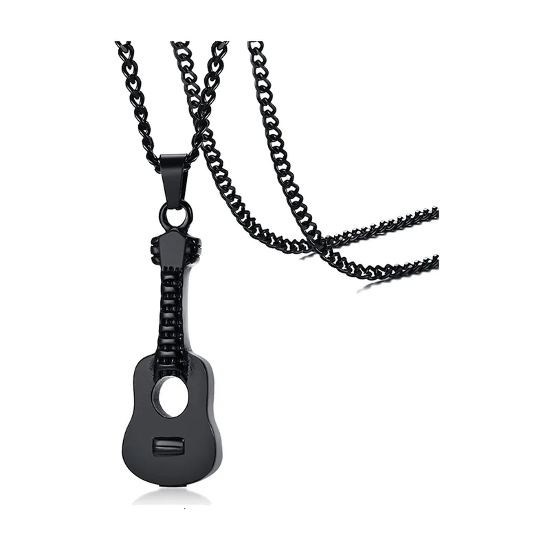 Gitarren-Anhänger mit Panzerkette, Edelstahl
