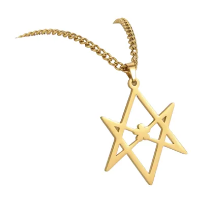 Thelema Hexagon-Symbol Anhänger mit Panzerkette, Edelstahl