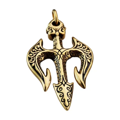 Trident Dreizack Anhänger mit Kette, Edelstahl