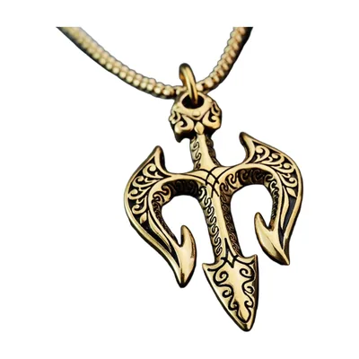 Colgante de Tridente con Cadena de Eslabones, Acero Inoxidable