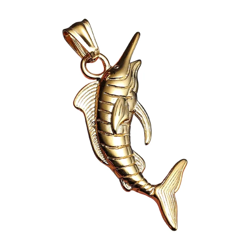 Collier Pendentif Marlin Espadon, Acier Inoxydable 316L