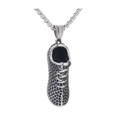 Collier Pendentif Sneaker avec Zirconia, Acier Inoxydable
