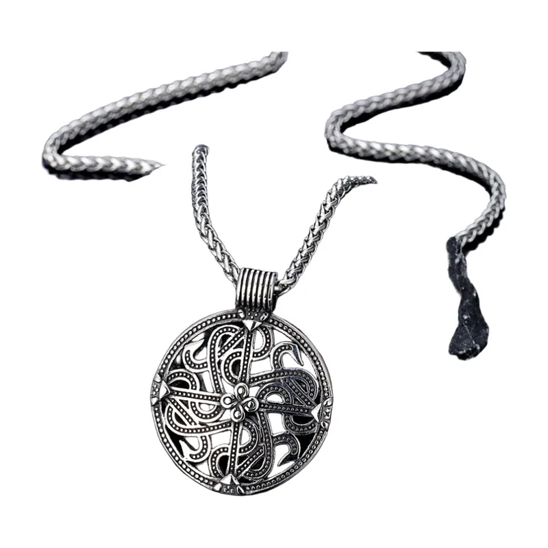 Viking Celtic Knot Pendant with Rope Chain, Stainless Steel