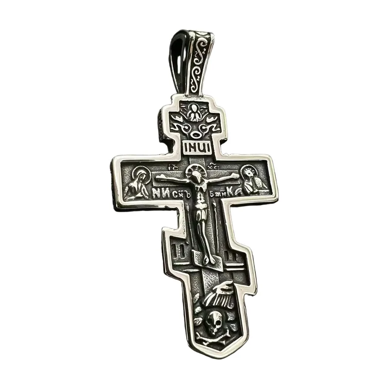 Orthodox Cross Pendant with Stainless Steel Chain