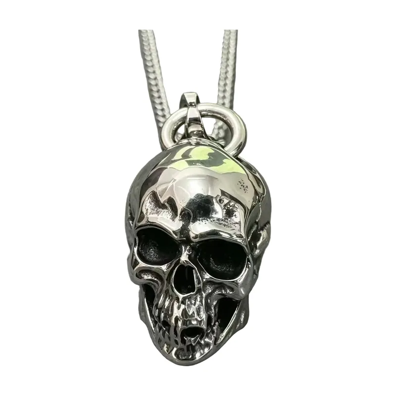 Colgante de Calavera Anatómica con Cadena, Acero Inoxidable