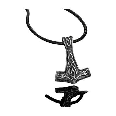 Thors Hammer Mjölnir Anhänger mit keltischem Knoten, Edelstahl