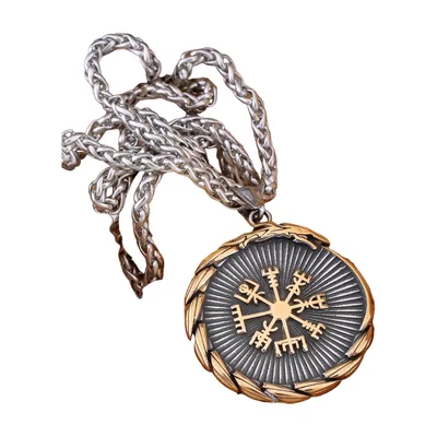 Collier Viking Valknut avec Accents Dorés, Acier Inoxydable
