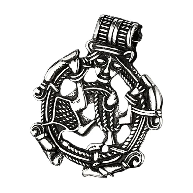 Collana con Pendente Loki e Rune Norrene, Acciaio Inossidabile