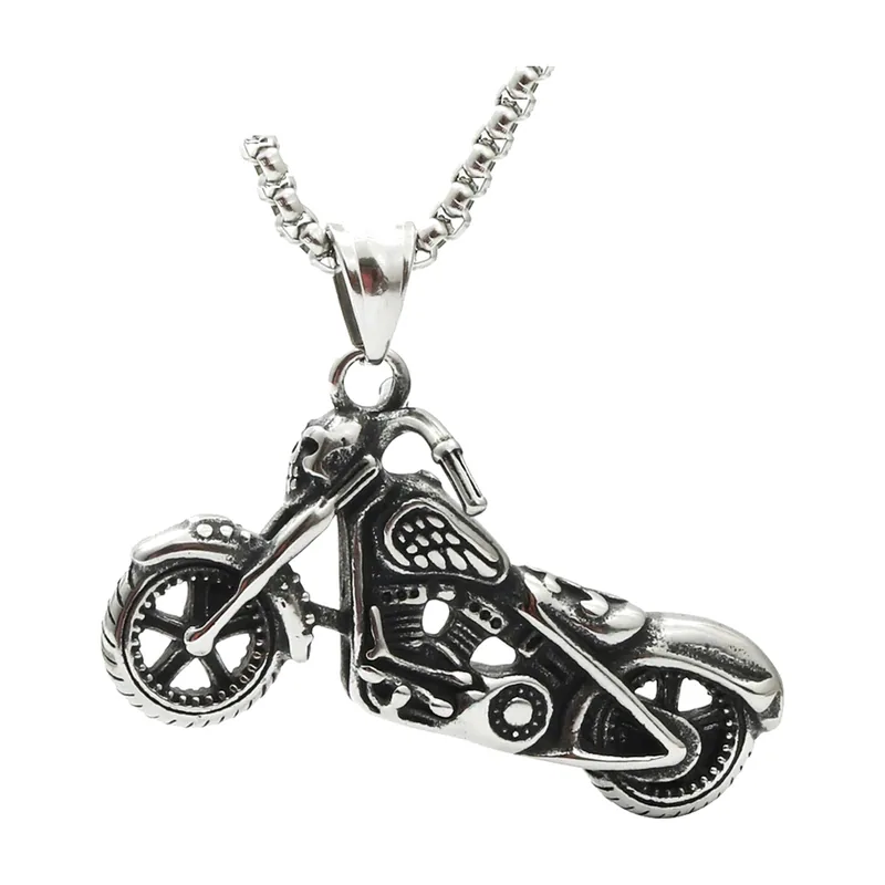 Motorrad Chopper Anhänger mit Panzerkette, Edelstahl
