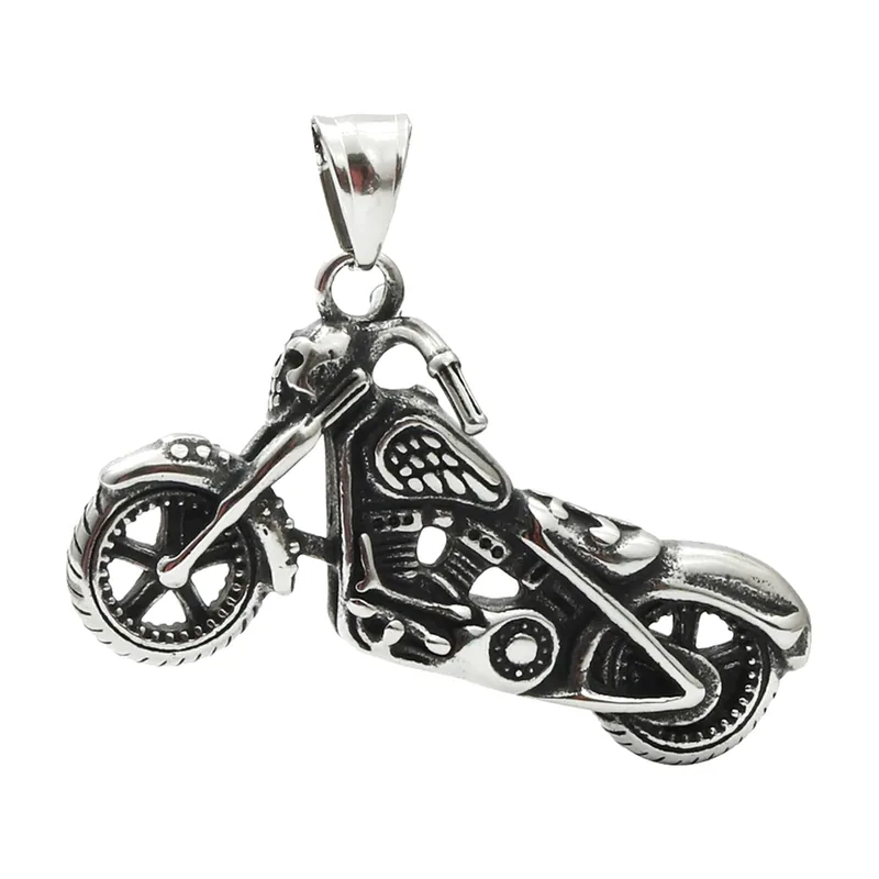 Collier Pendentif Moto Chopper, Acier Inoxydable 316L