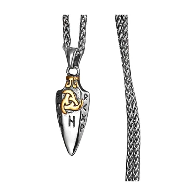 Colgante Gungnir de Odín con Runas, Acero Inoxidable