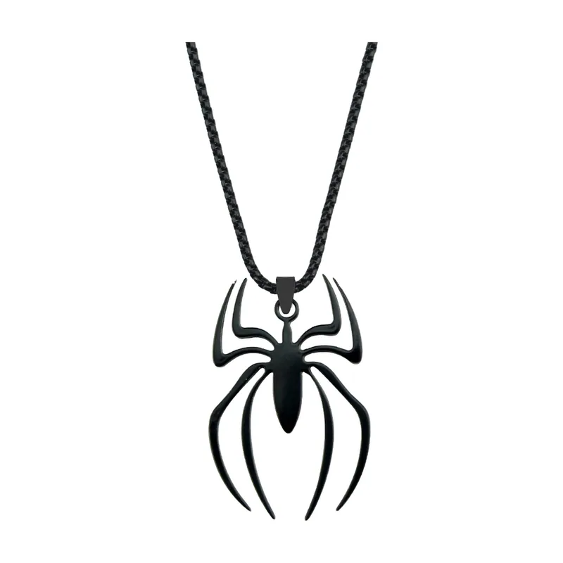 Collier Pendentif Araignée et Chaîne, Acier Inoxydable