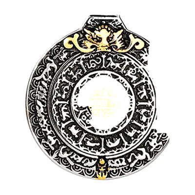 Collana con Pendente Moneta Bagua e Catena, Acciaio Inossidabile