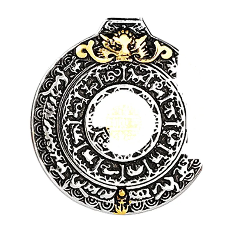 Collier Pendentif Pièce Bagua et Chaîne, Acier Inoxydable