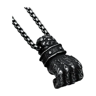 Collana con Pendente a Pugno e Catena, Acciaio Inossidabile