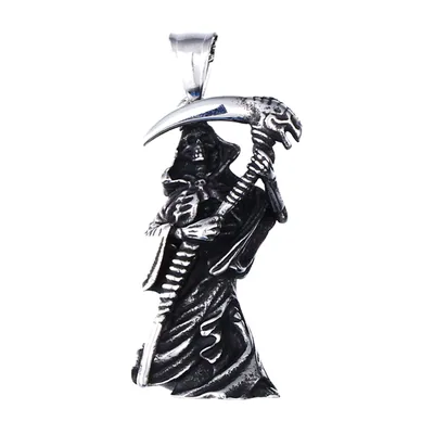 Collana con Pendente Tristo Mietitore, Acciaio Inox 316L