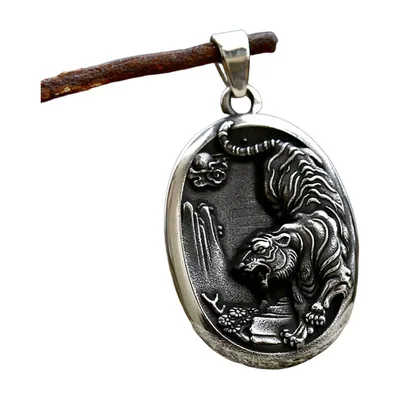 Collier Pendentif Tête de Tigre, Acier Inoxydable 316L