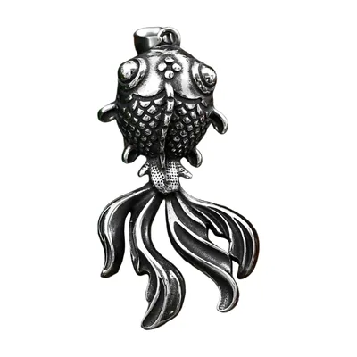 Fisch-Anhänger mit detaillierten Schuppen, Edelstahl