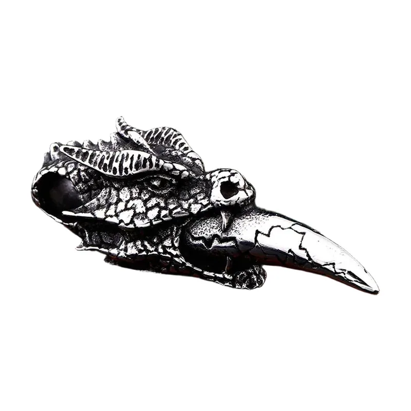 Wikinger Wolfskopf Anhänger mit Kette, 316L Edelstahl