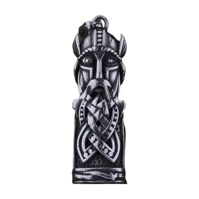 Collier Pendentif Casque Viking avec Nœud Nordique, Acier Inoxydable