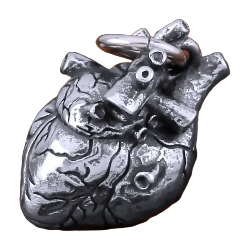 Anatomisches Herz Anhänger Kette, 316L Edelstahl