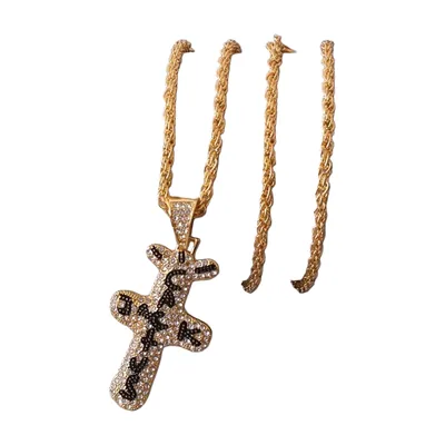 Collier Pendentif Croix avec Zirconia, Acier Inoxydable