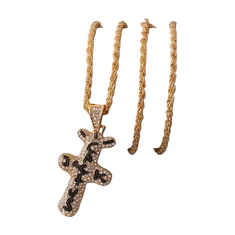 Collier Pendentif Croix avec Zirconia, Acier Inoxydable