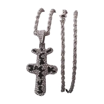 Collier Pendentif Croix avec Zirconia, Acier Inoxydable