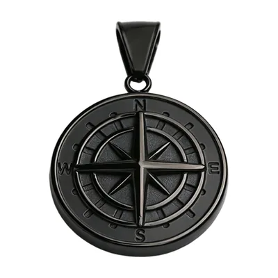 Colgante de Brújula con Cadena para Hombre, Acero Inoxidable