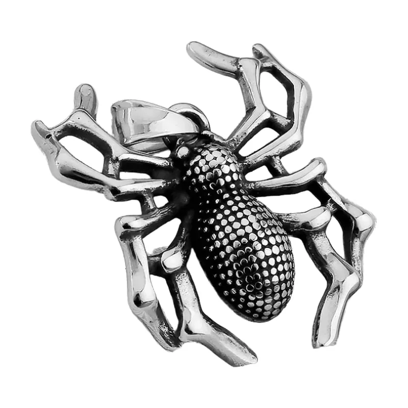 Collier Pendentif Araignée avec Chaîne, Acier Inoxydable 316L