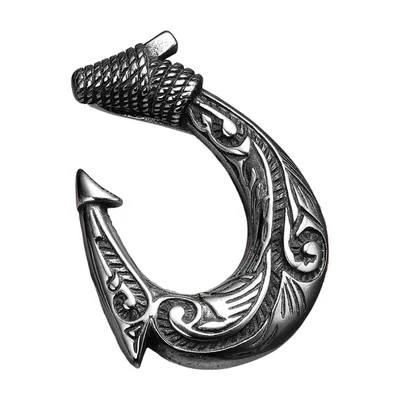 Wikinger Haken-Anhänger mit Gravuren, Edelstahl